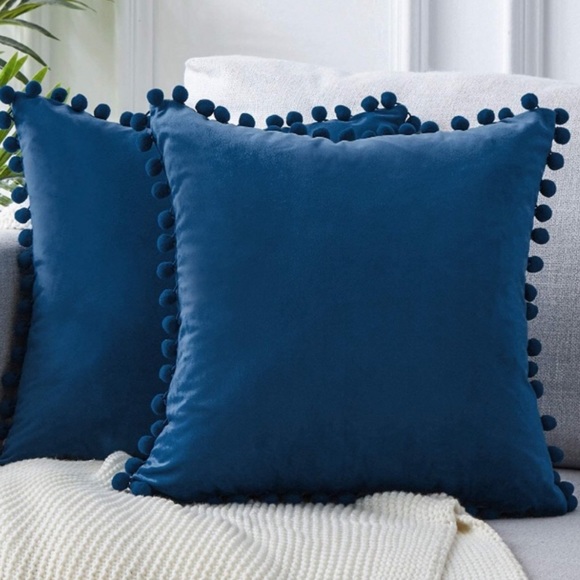 Colorful Pom Pom Pillow Cover: Handmade Cotton Cushion - Etsy Shabbychic trendy Pompom Throw Pillow decor Covers